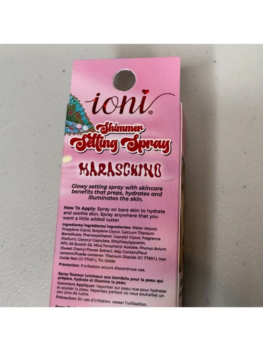 Ioni Shimmer Setting Spray Maraschino Cherry Vegan Glow Natural Shine